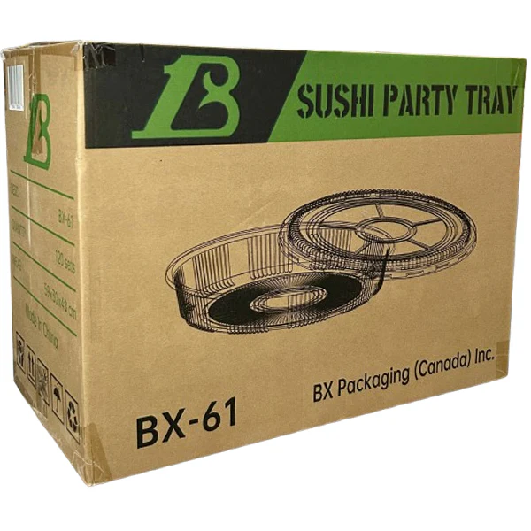 BX PACKAGING - CLEAR BLUE WITH LIDS 11IN ROUND SUSHI TRAYS 120CT - Image 2
