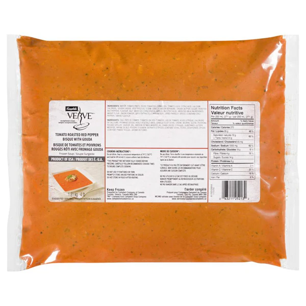 CAMPBELL - CAMPBELLS TOMATO ROASTED RED PEPPER BISQUE WITH GOUDA 4x4 LBS