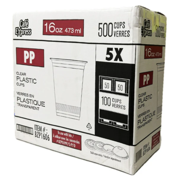 CAFE EXPRESS - 16 OZ CLEAR PLASTIC CUP PP 5x100 CT - Image 2