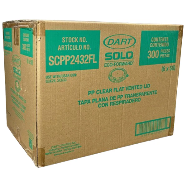 DART - CLEAR FLAT VENTED LID PP 6x50EA - Image 2