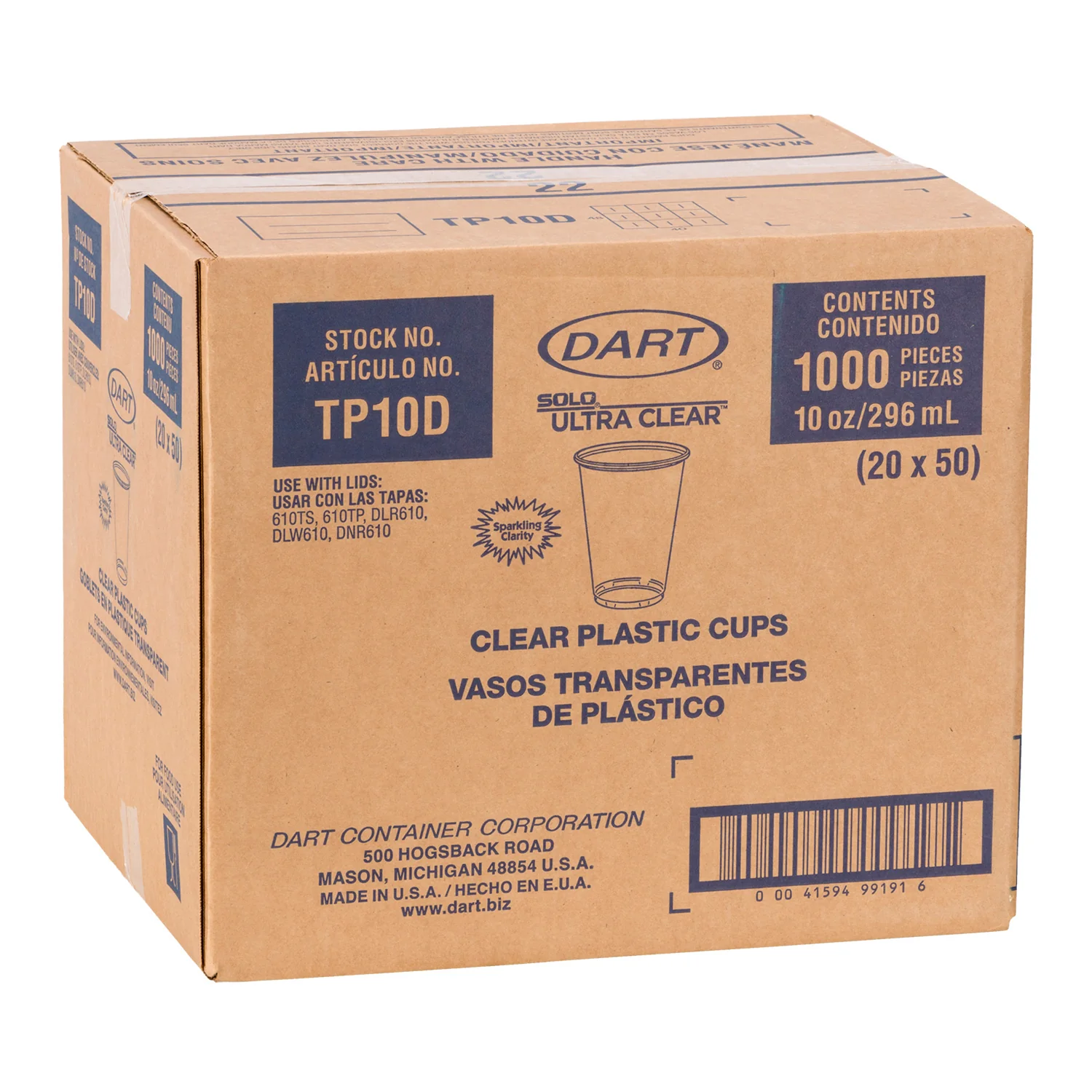 DART - CONEX 10OZ PET CLEAR CUP 20x50EA - Image 2
