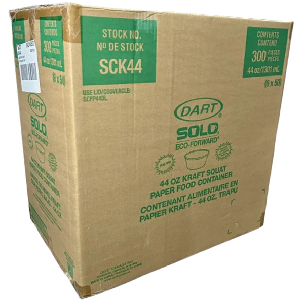DART - KRAFT SQUAT PAPER 44OZ FOOD CONTAINER 6x50 EA - Image 2