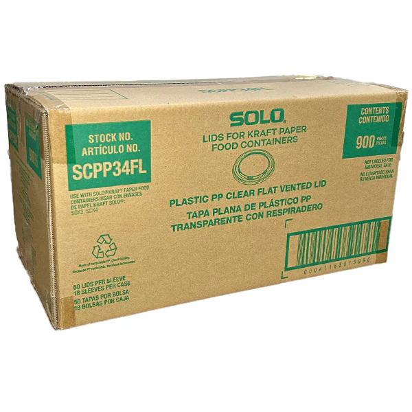 DART - PP FLAT VENTED LID FOR 3oz PAPER FOOD CONTAINER 18x50 CT - Image 2