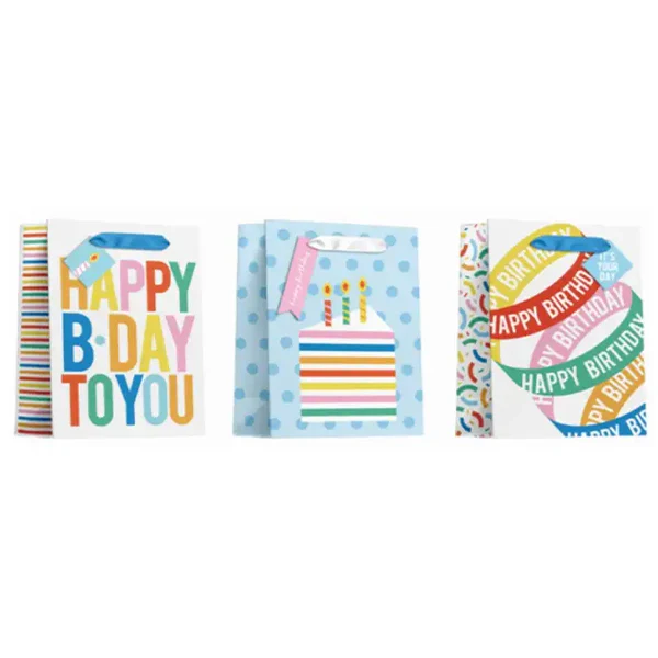 EPC - GLITTER HAPPY BIRTHDAY GIFTBAG LARGE 3STYLES 1 UN - Image 2