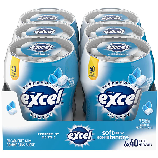 EXCEL - SOFT CHEW BOTTLES PEPPERMINT GUM 6x40 PC - Image 2