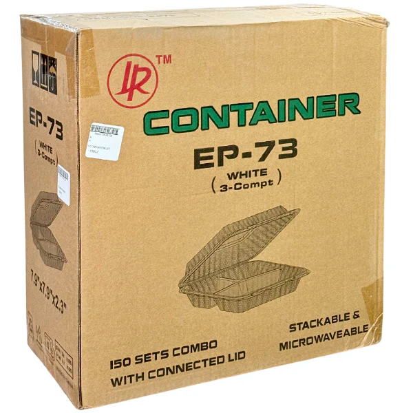 LR - 7" 3-COMPARTMENT HINGED CONTAINER 150CT - Image 2