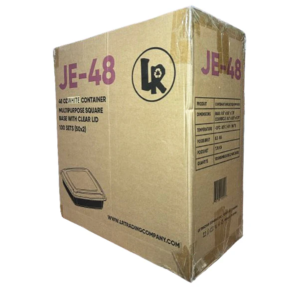 LR - SQUARE JE-48 WHITE CONTAINER COMBO 48OZ 100EA - Image 2