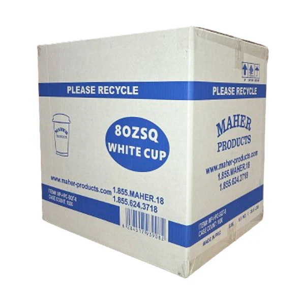 MAHER - 8OZ WHITE SQUAT PAPER CUP 20x50 PK - Image 2