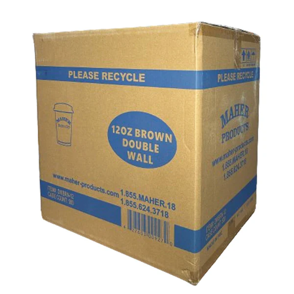 MAHER PRODUCTS - 12oz BROWN DOUBLE WALL CUP 20x25 PK - Image 2