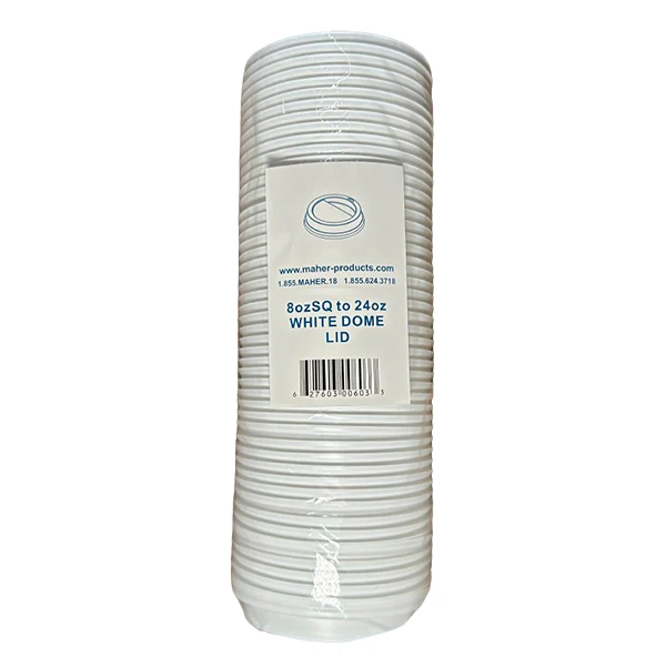 MAHER - DOME LIDS WHITE 8-24OZ 50 PK - Image 2