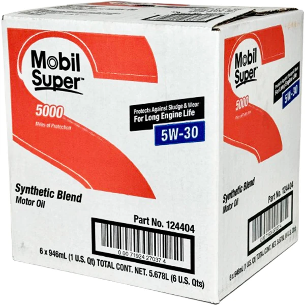 MOBIL SUPER - 5000 SYNTHETIC BLEND MOTOR OIL SAE 5W-30 6x946 ML - Image 2