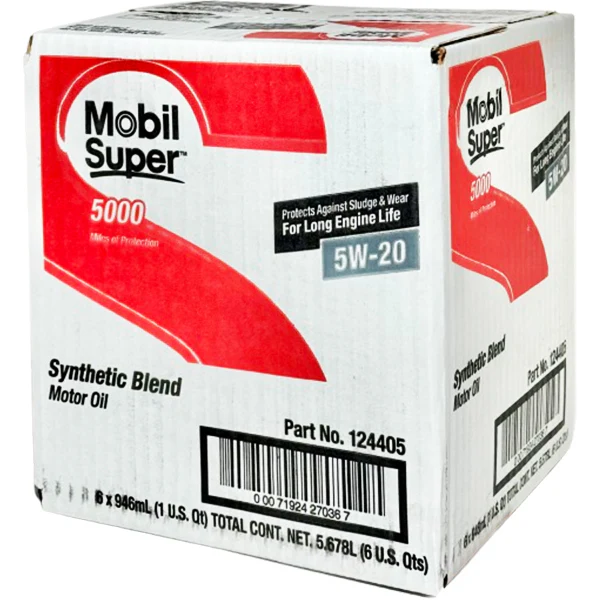 MOBIL SUPER - 5000 MOTOR OIL SYNTHETIC BLEND SAE 5W-20 6x1LT - Image 2