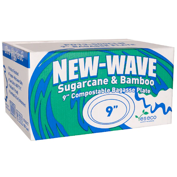 NEW WAVE - 9in BAGASSE PLATES 4x125EA - Image 2