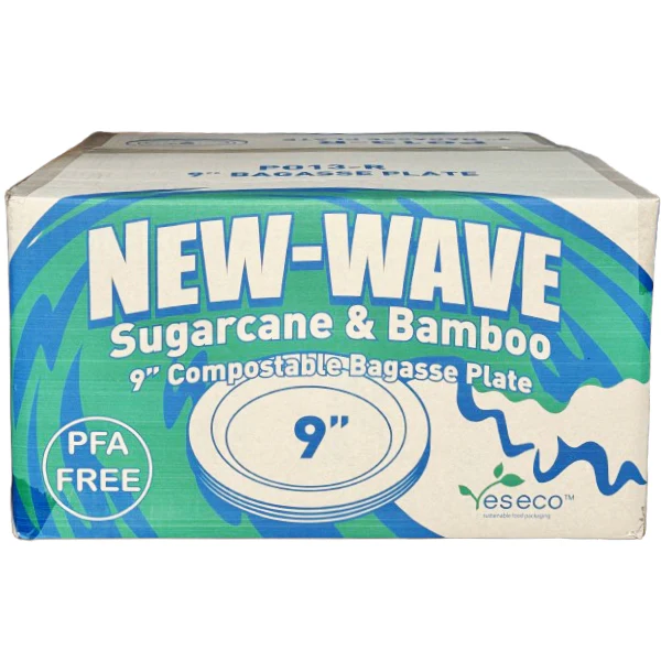 NEW WAVE - SUGARCANE & BAMBOO 9IN COMPOSTABLE BAGASSE PLATE 20x25 CT - Image 2