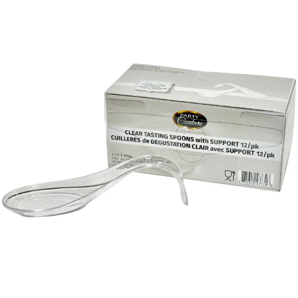PARTY COUTURE - CLEAR TASTING SPOON WITH SUPPORT 12 PK - Image 2