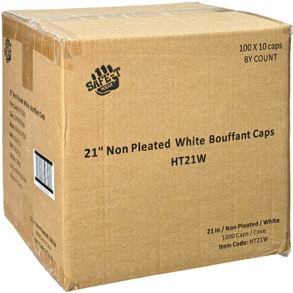 SAFE-T WEAR - 21IN WHITE BOUFFANT HAIRNET NON PLEATED 10x100 PK - Image 2