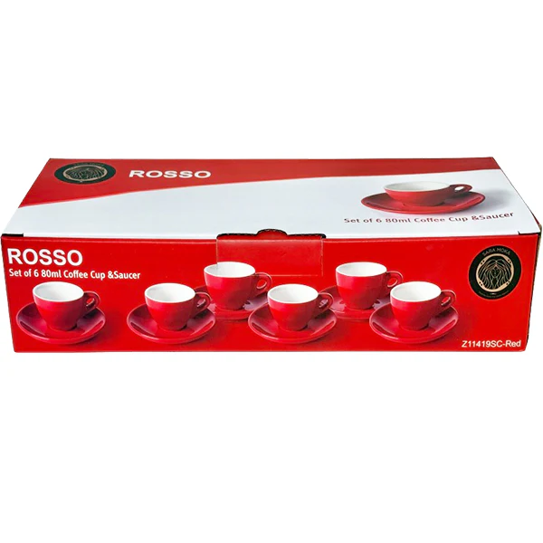 SARA MOKA - CUCINA ROSSO 2.7oz ESPRESSO CUPS 6SET - Image 2