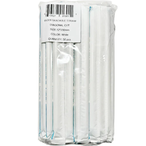 TEA CHOICE - 12IN BIODEGRADABLE STRAW 230MM WHITE 20x50 CT