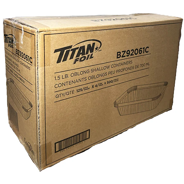 TITAN - 1.5LB OBLONG SHALLOW FOIL CONTAINER 4x125 CT - Image 2