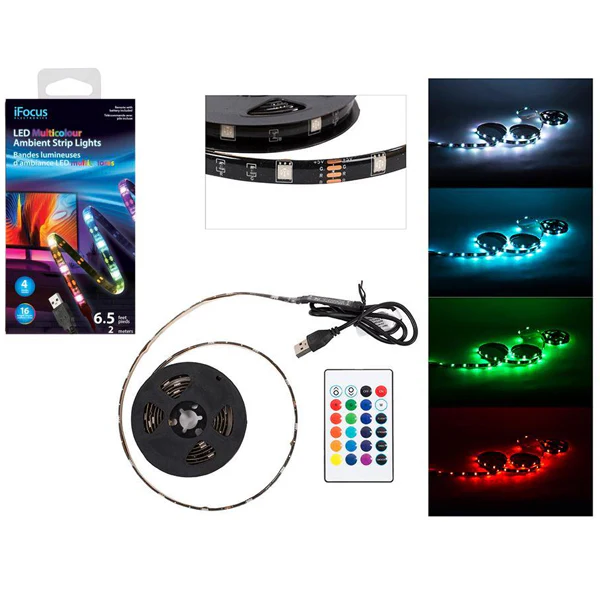 iFOCUS - LED MULTICOLOUR AMBIENT STRIP LIGHTS WITH REMOTE CONTROL EA - Image 2